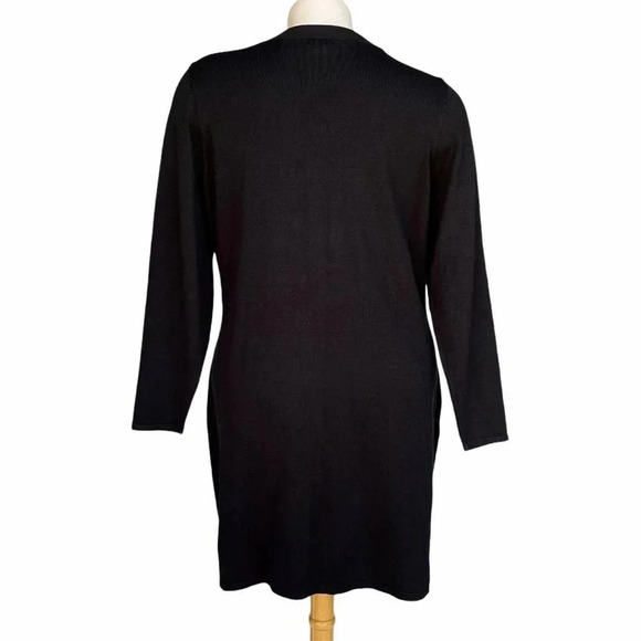 LANE BRYANT Women’s Plus Size 22/24 Black Knit Lattice Cross Detail Dress - Picture 2 of 2